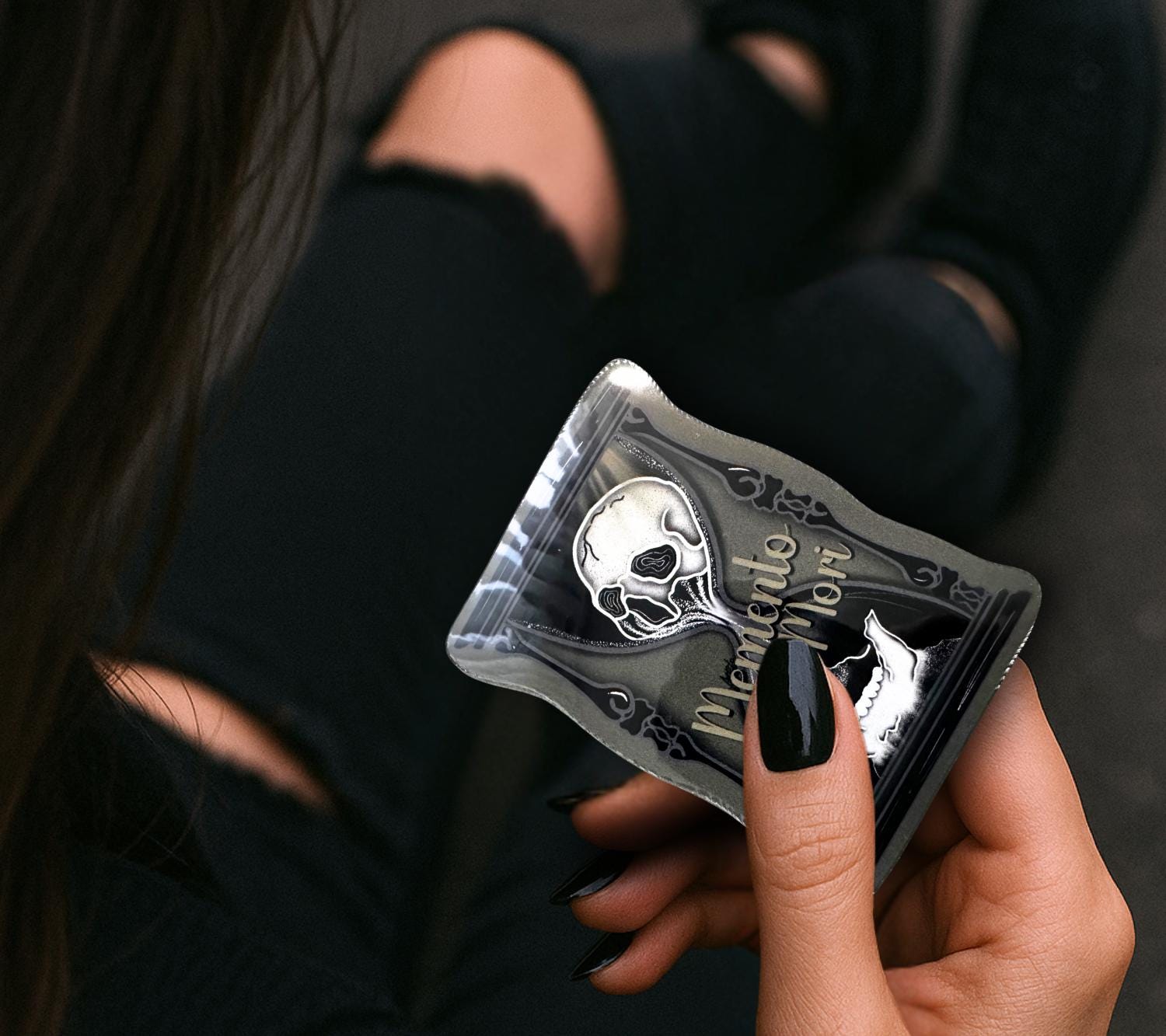 Memento Mori - Die Cut Waterproof Sticker—Gothic Skull Hourglass for the Perfect Manta Addition of Life is Short, so Decorate Dangerously
