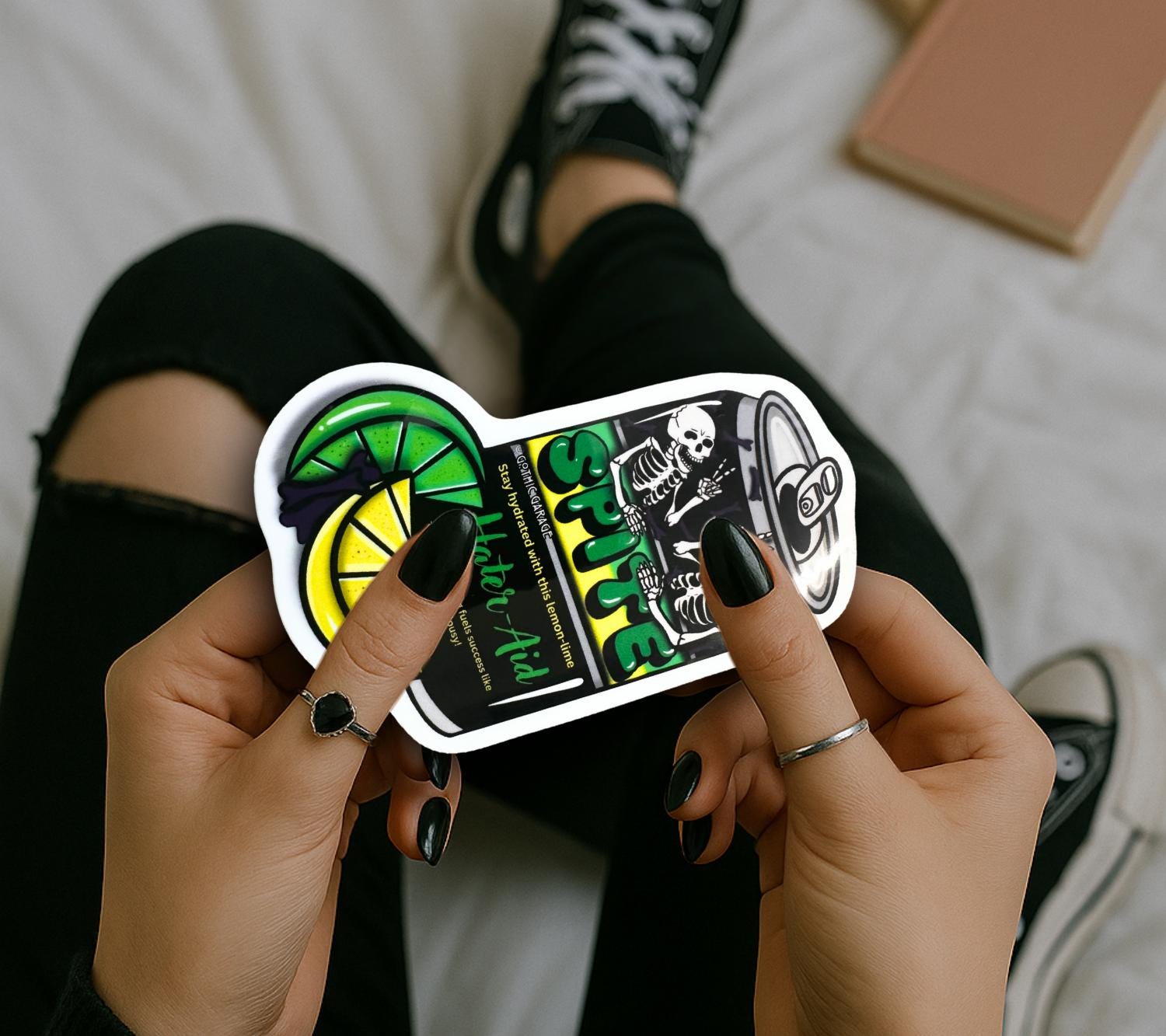 Spite Hater-Aid - Die Cut Waterproof Sticker—Stay Hydrated on Pure Pettiness, Choose Glossy or Holographic For the Perfect Gothic Vibe