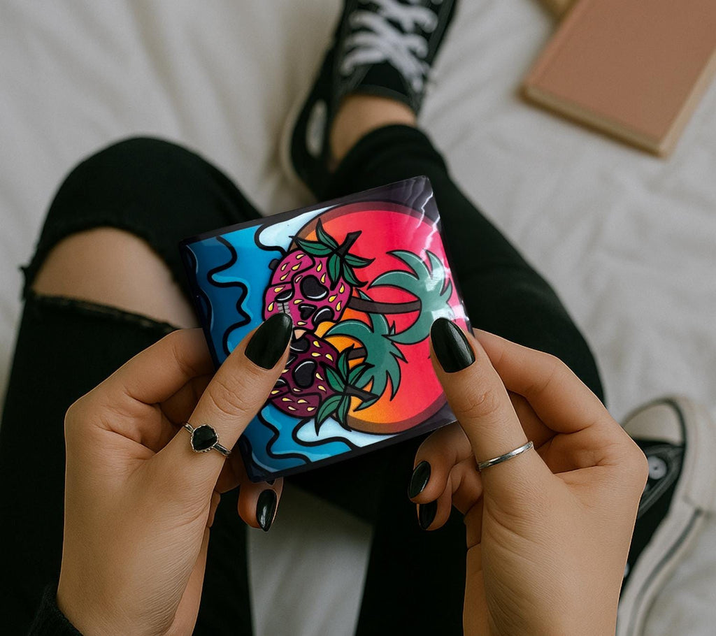 Florida Strawberry Skulls, Waterproof Die Cut Sticker, Choose Between Glossy or Holographic, Perfect to Add Fun to any Surface