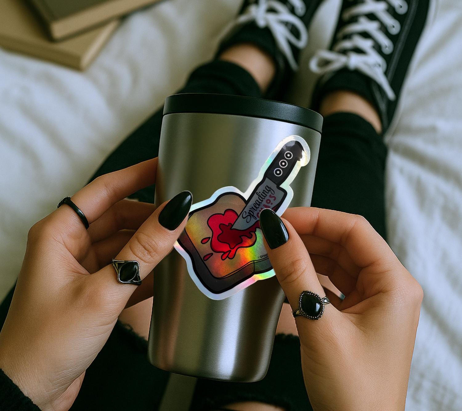 Bloody Chaos Toast, Waterproof Die Cut Sticker, Choose Between Glossy or Holographic, Perfect to Add Fun to any Surface