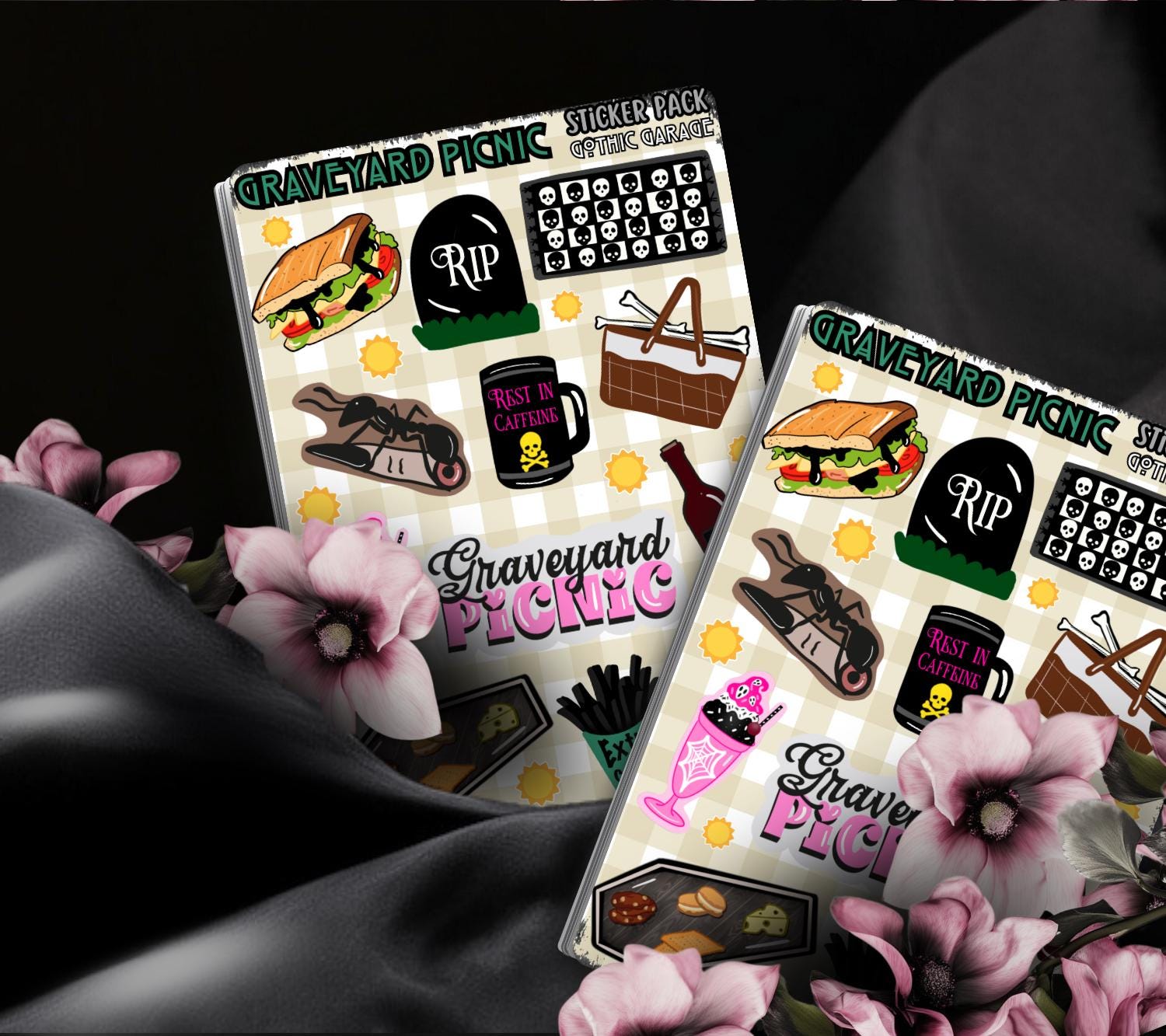 Graveyard Picnic Sticker Sheet – Creepy Cuisine for the Dead & Delicious