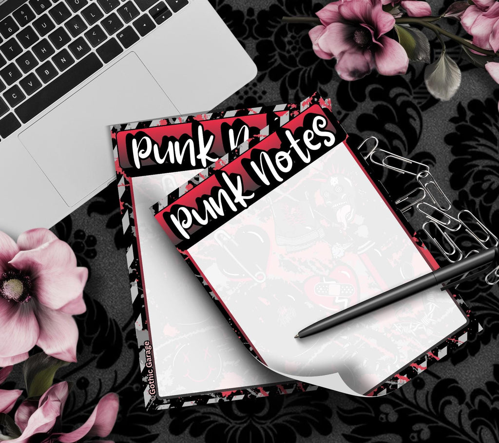 Blank Punk Notes Tear-Off Notepad – 50 Sheets of Grunge Alt Girl Stationery for Rebels, Rockers & Creative Chaos