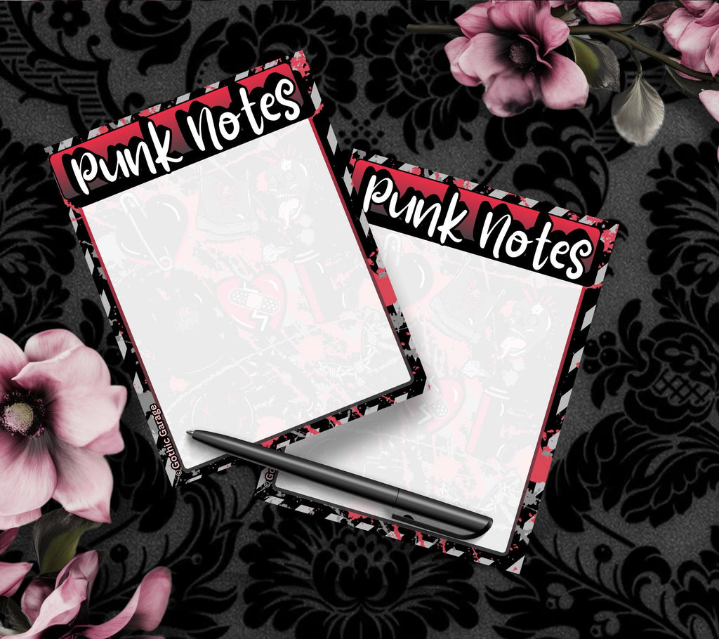 Blank Punk Notes Tear-Off Notepad – 50 Sheets of Grunge Alt Girl Stationery for Rebels, Rockers & Creative Chaos