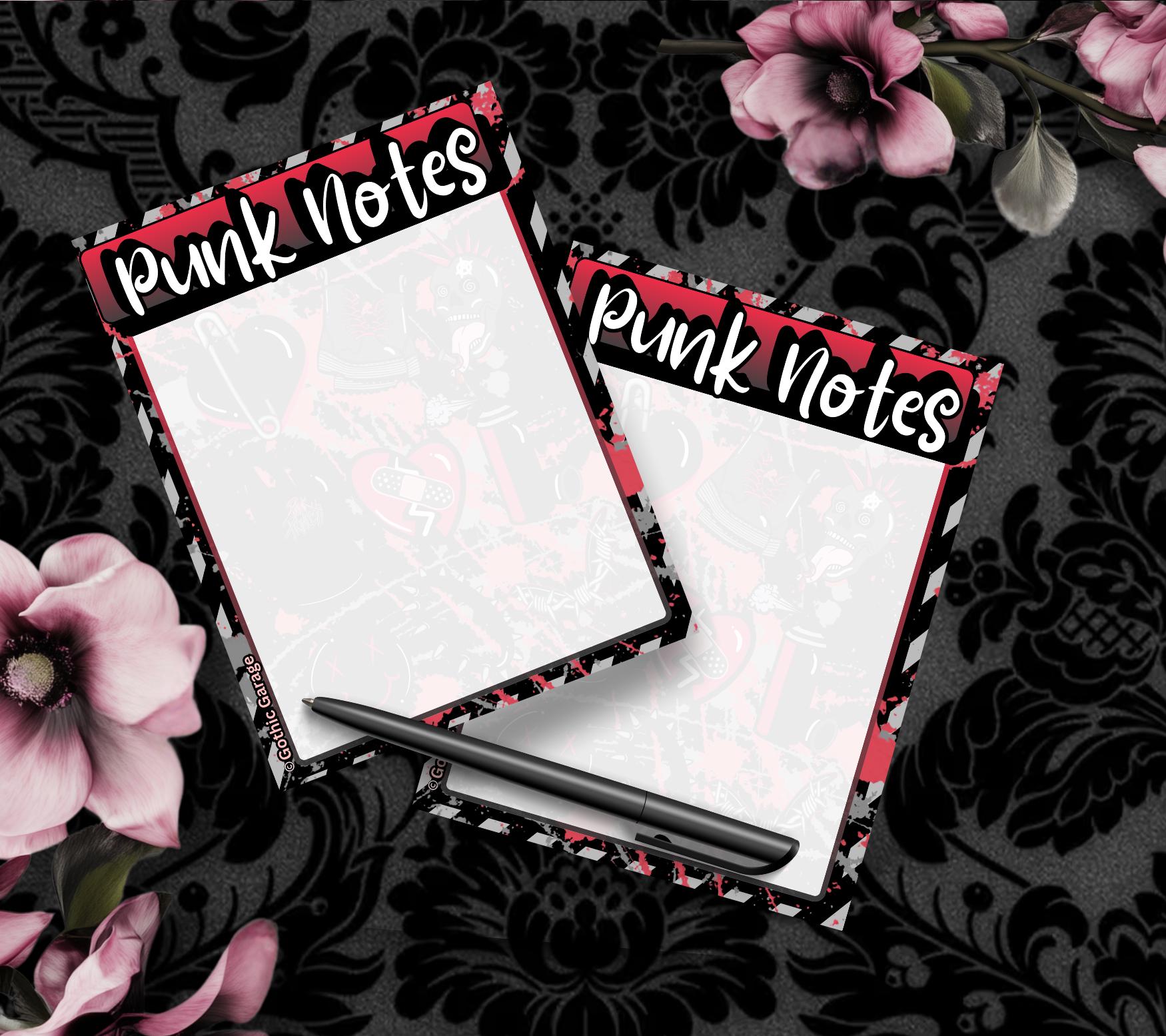 Blank Punk Notes Tear-Off Notepad – 50 Sheets of Grunge Alt Girl Stationery for Rebels, Rockers & Creative Chaos