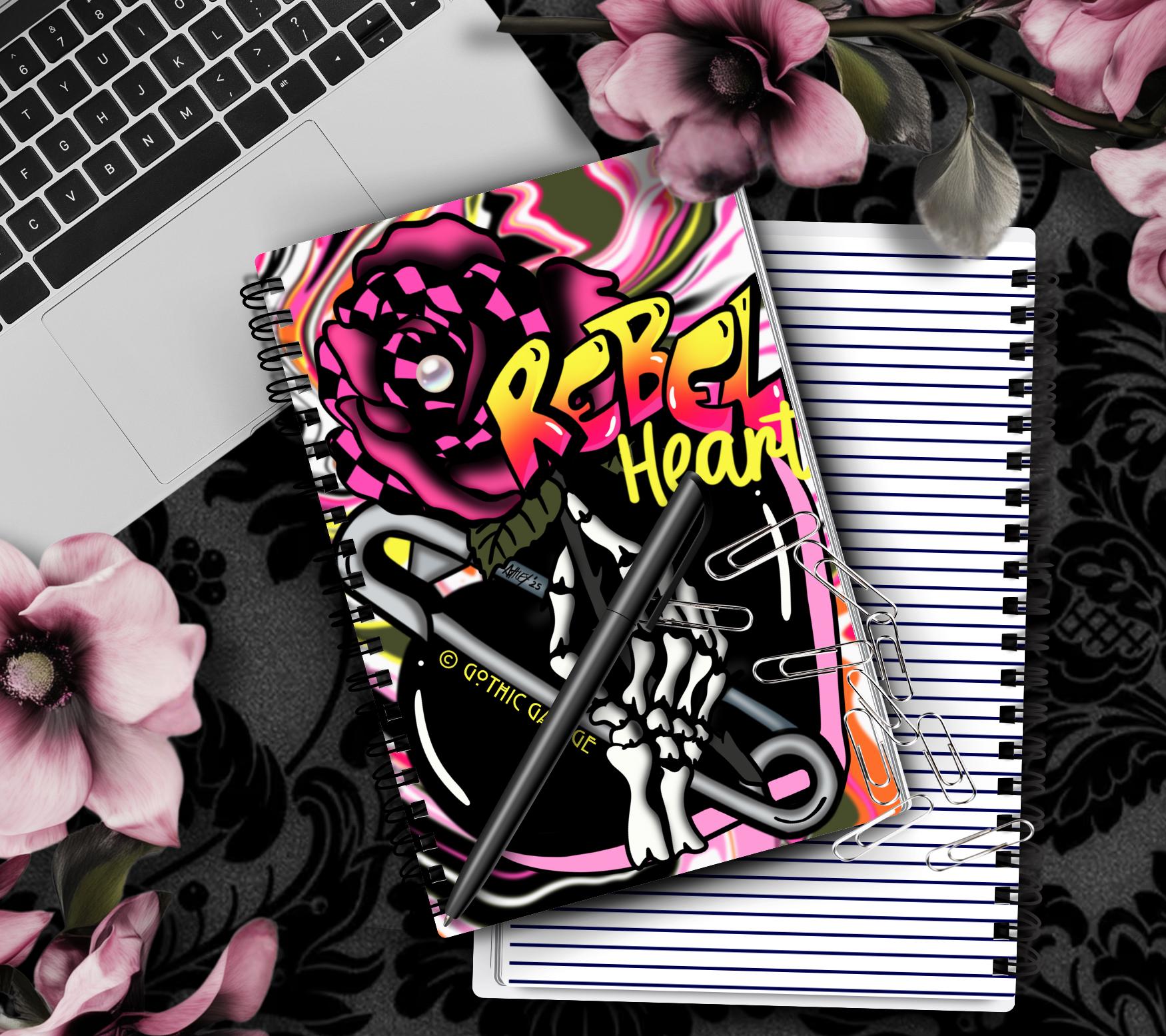 Rebel Heart – Gothic Punk Love Notebook – 160 Lined Pages for Daily Tasks, Notes, and Personal Writing