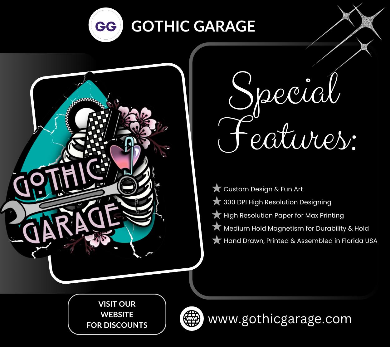 Dangerously Sweet Magnetic Bookmark – Holographic Knife Girl Goth Stationery