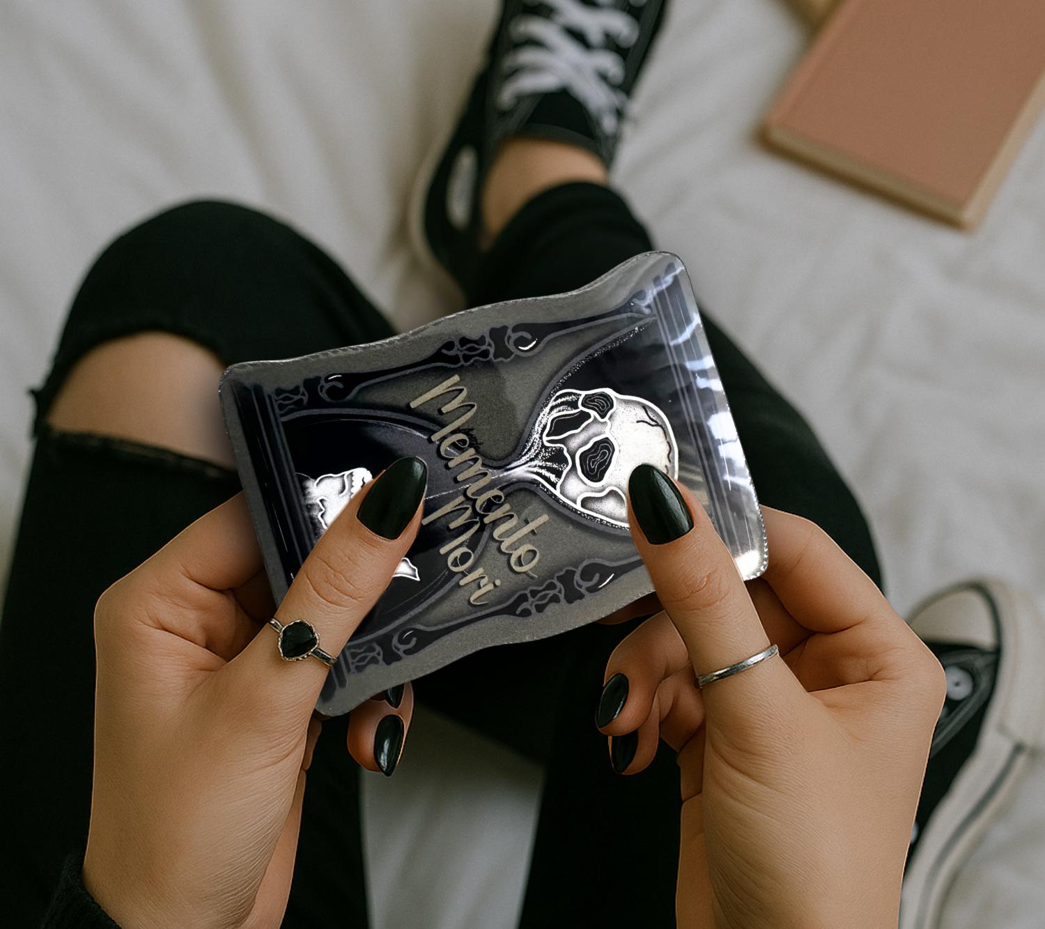 Memento Mori - Die Cut Waterproof Sticker—Gothic Skull Hourglass for the Perfect Manta Addition of Life is Short, so Decorate Dangerously