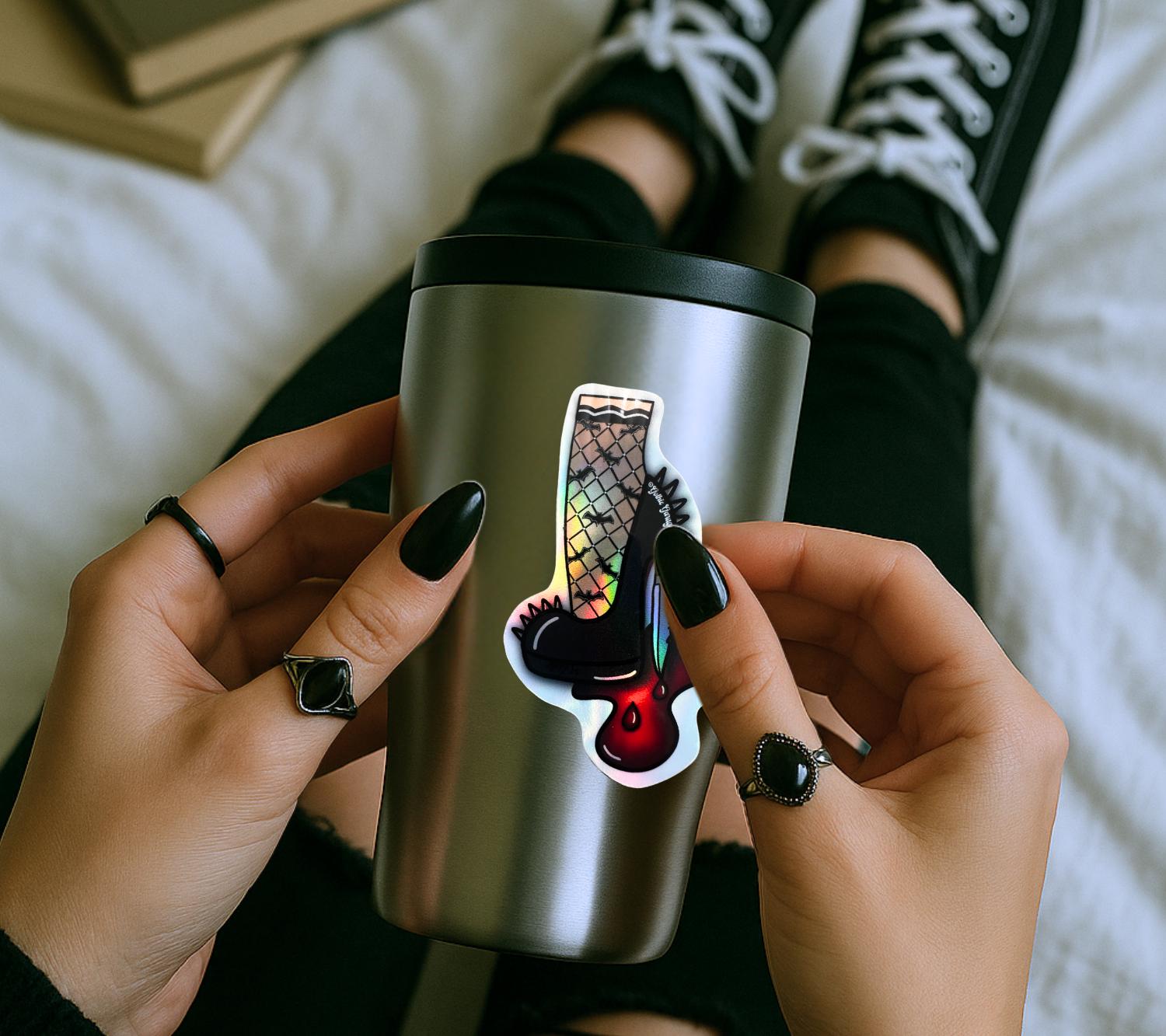 Killer Punk Heels, Waterproof Die Cut Sticker, Choose Between Glossy or Holographic, Perfect to Add Fun to any Surface