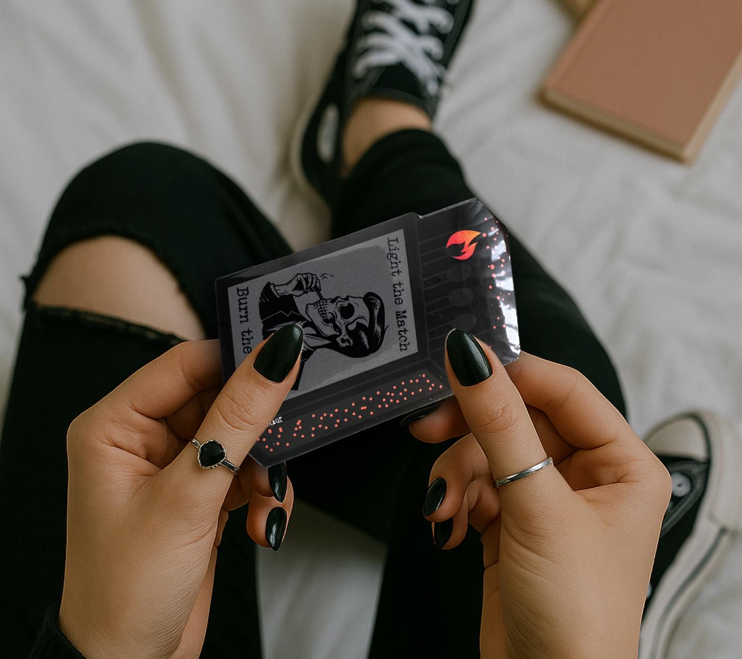 Burning Bridge Skeleton, Waterproof Die Cut Sticker, Choose Between Glossy or Holographic, Perfect to Add Fun to any Surface