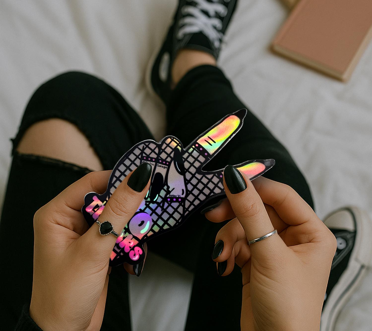 Gothic/Punk Hand Die Cut Waterproof Sticker — Cute, Sassy, and No Thanks totally over it.