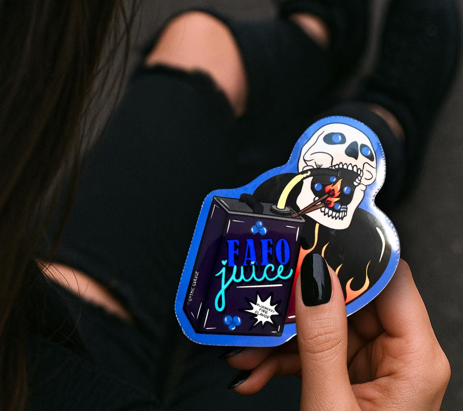 FAFO Juice Die Cut Waterproof Sticker—  Gothic Sarcasm, Choose Gloosy or Holographic to Fit Your Perfect Dark Humor