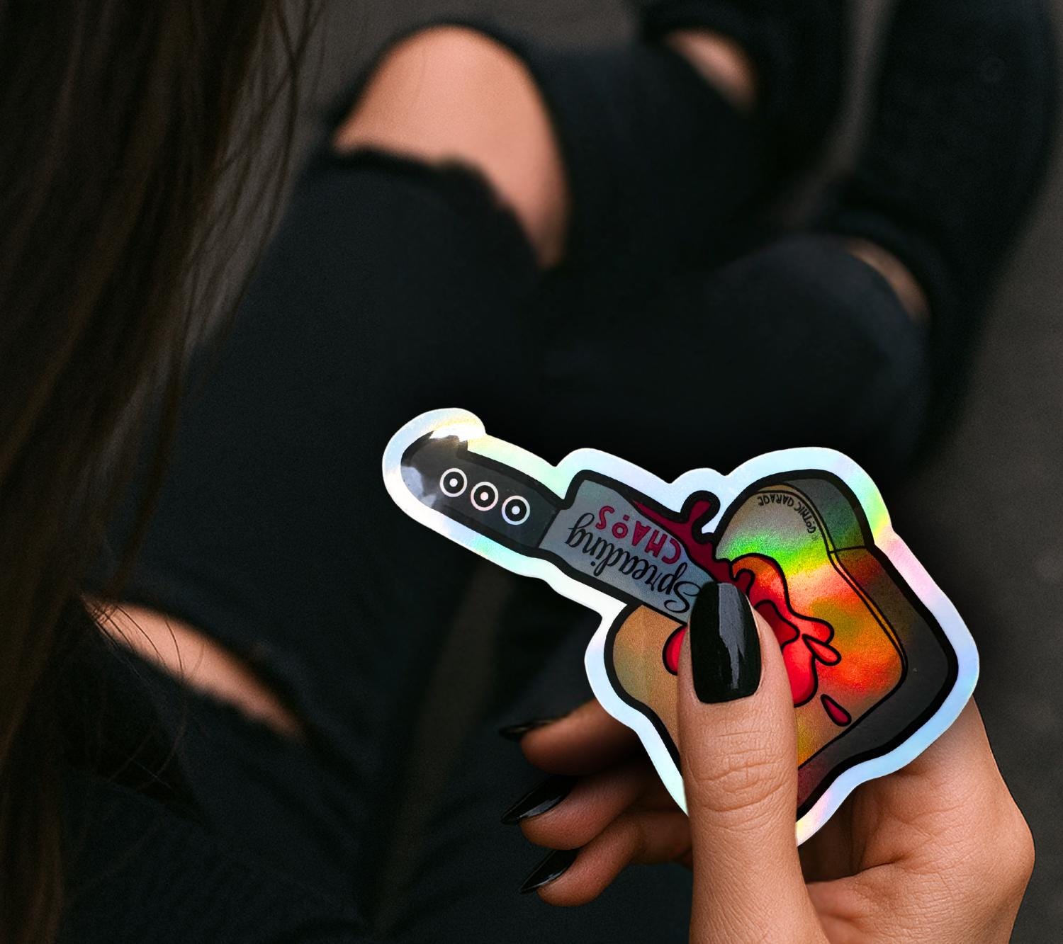 Bloody Chaos Toast, Waterproof Die Cut Sticker, Choose Between Glossy or Holographic, Perfect to Add Fun to any Surface