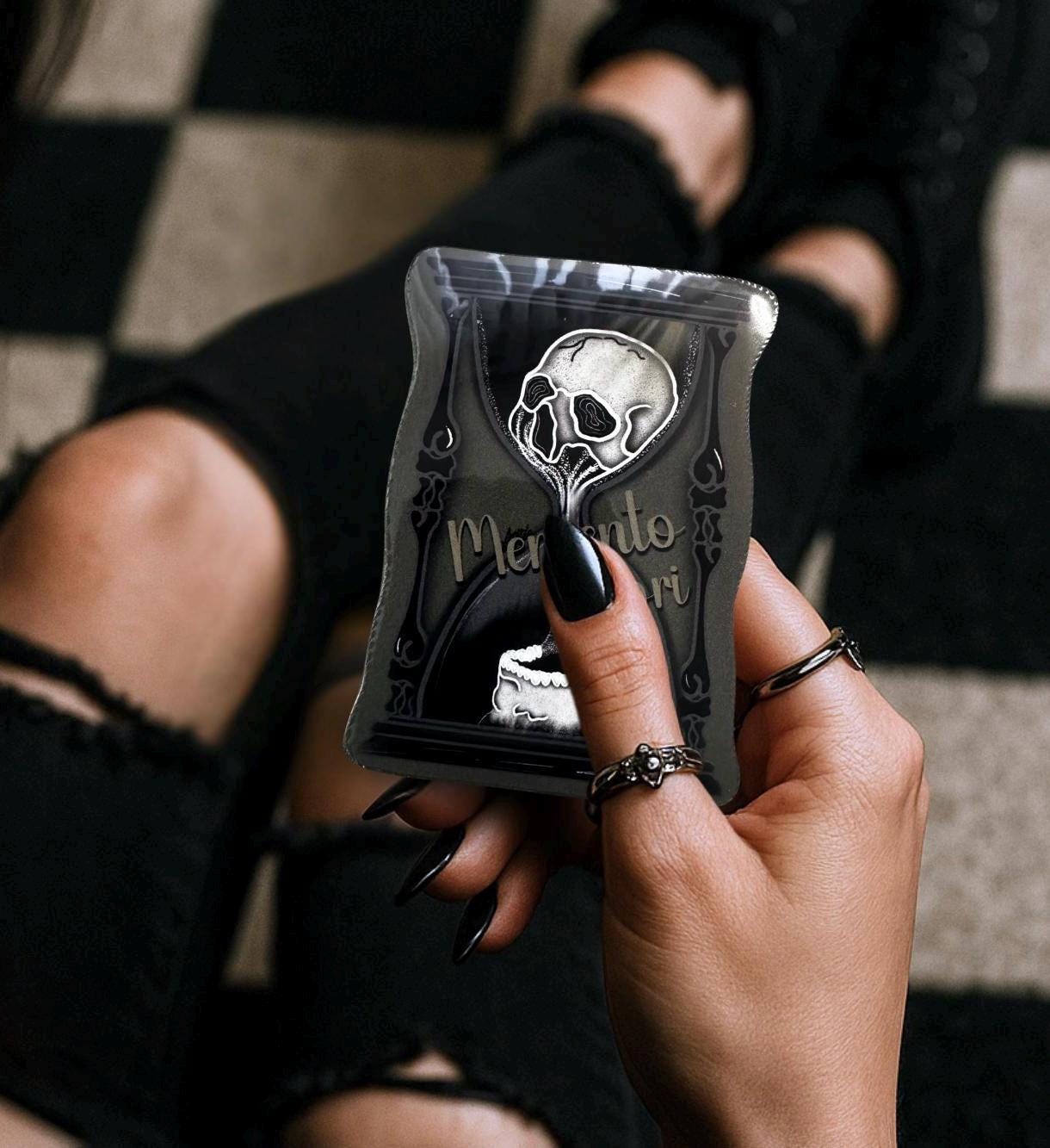 Memento Mori - Die Cut Waterproof Sticker—Gothic Skull Hourglass for the Perfect Manta Addition of Life is Short, so Decorate Dangerously