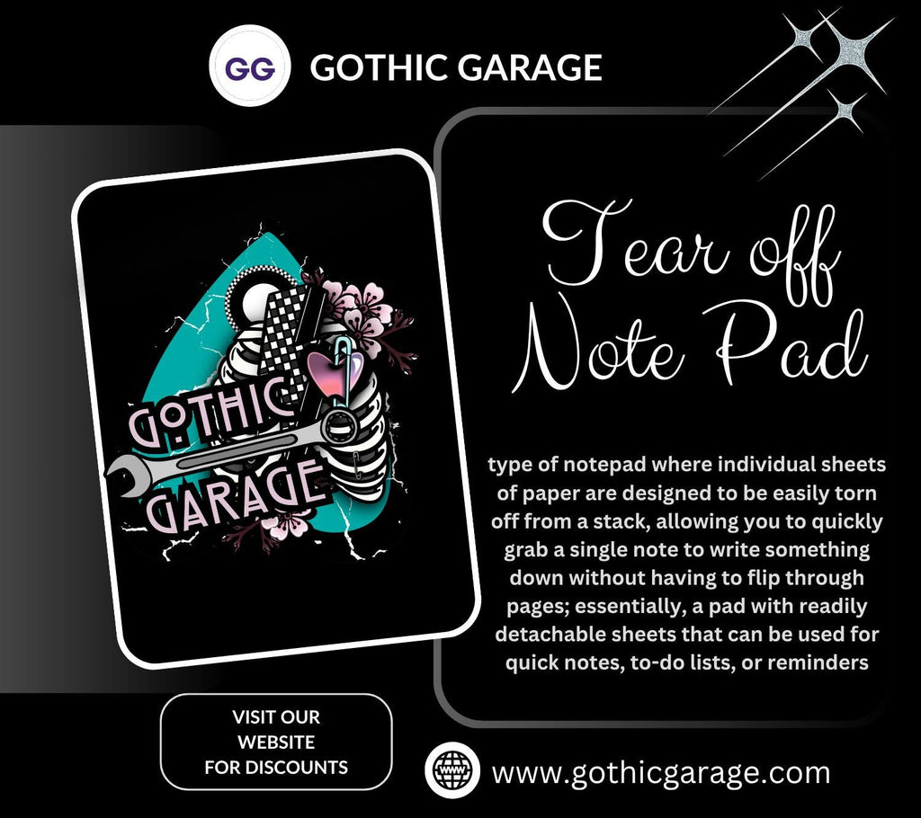 Gothic Study Tracker Notepad – Cute Pastel Skull Planner for Students & Procrastinators