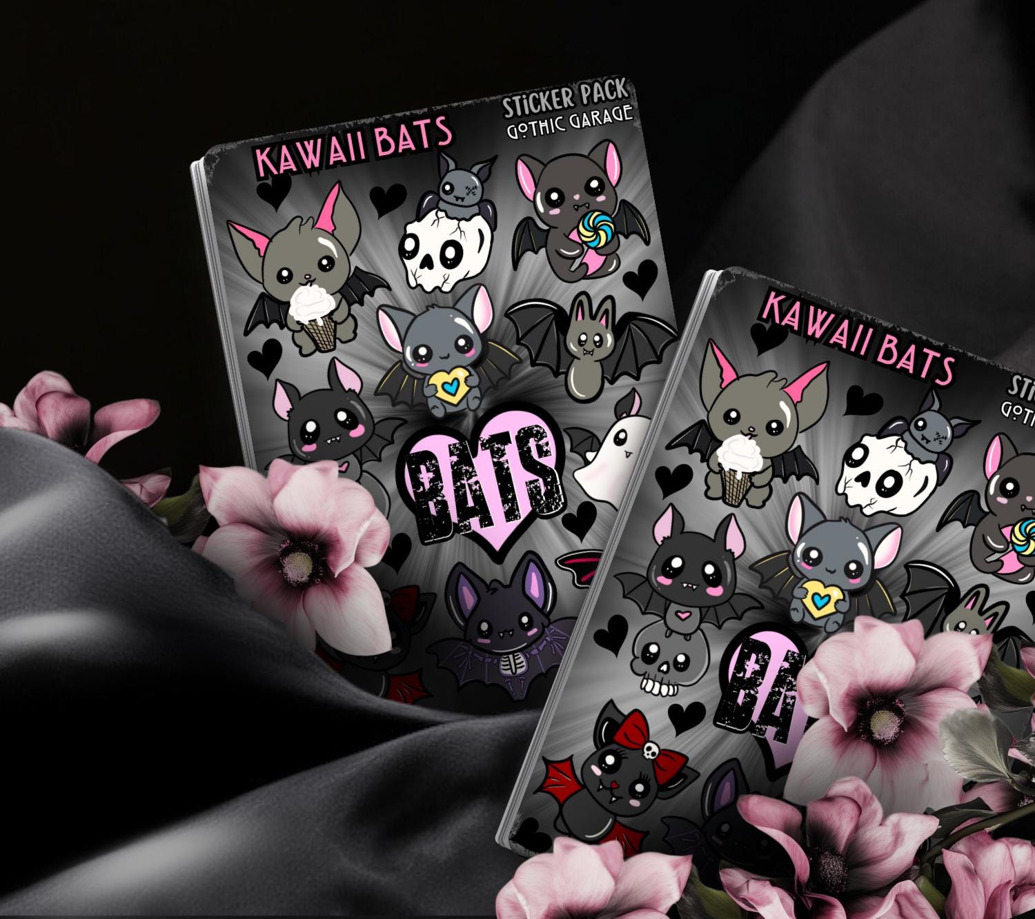 Kawaii Bats Sticker Sheet – Cute Gothic Bat Stickers
