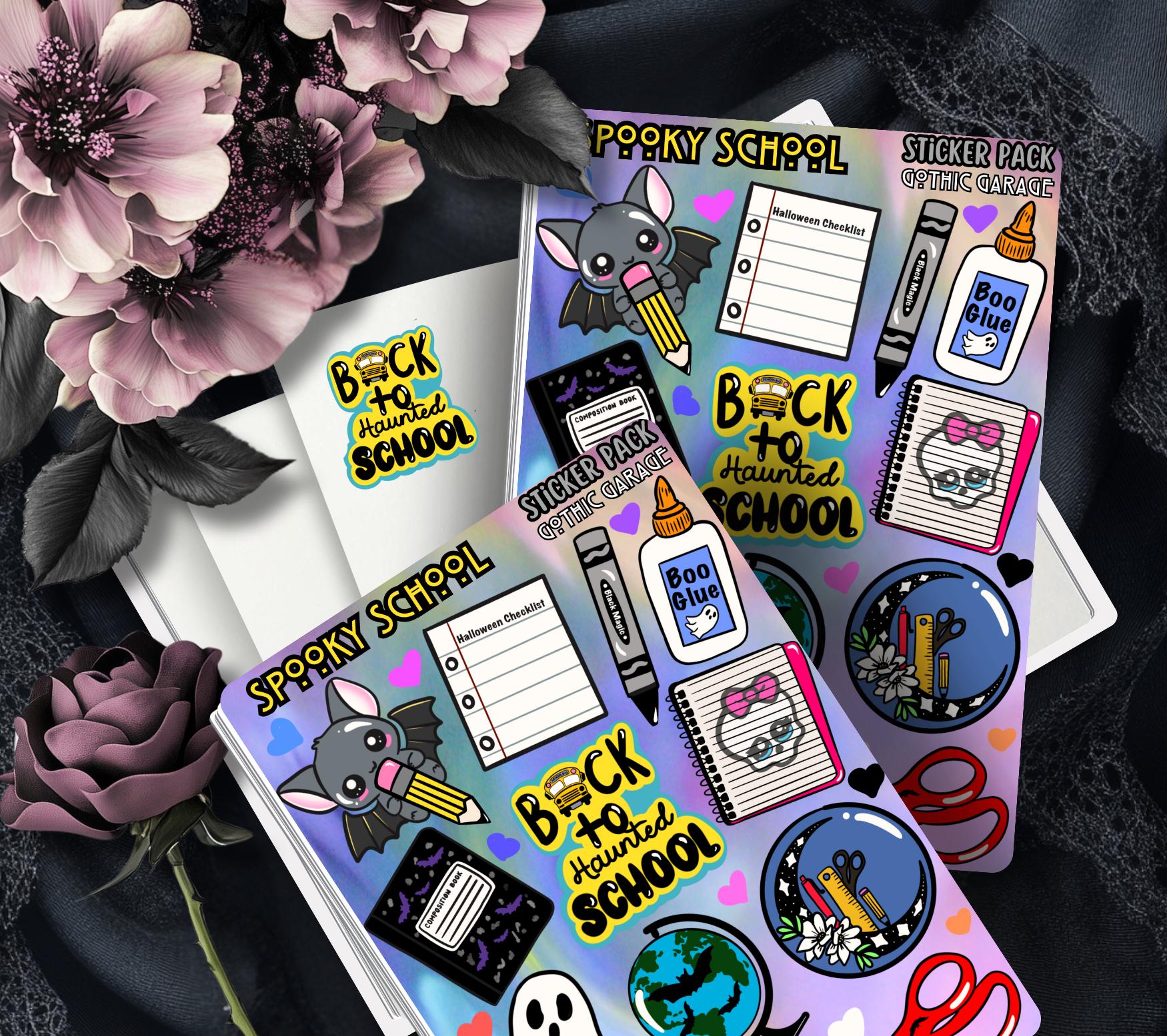 Back to Haunted School – Gothic Back-to-School Sticker Sheet