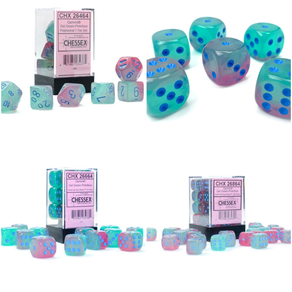 Gemini® Polyhedral Gel Green-Pink/blue Luminary™ 7-Die Set  / 16mm / 12mm
