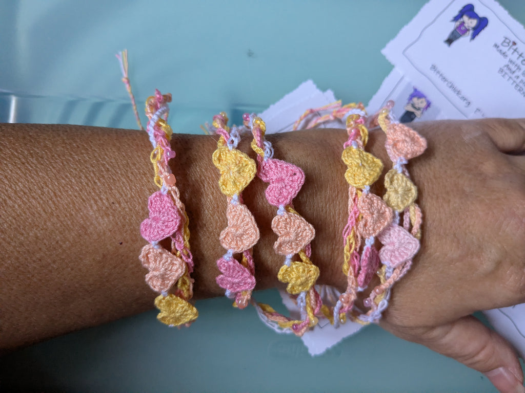 Sweet Hearts Bracelet - Crocheted (2)
