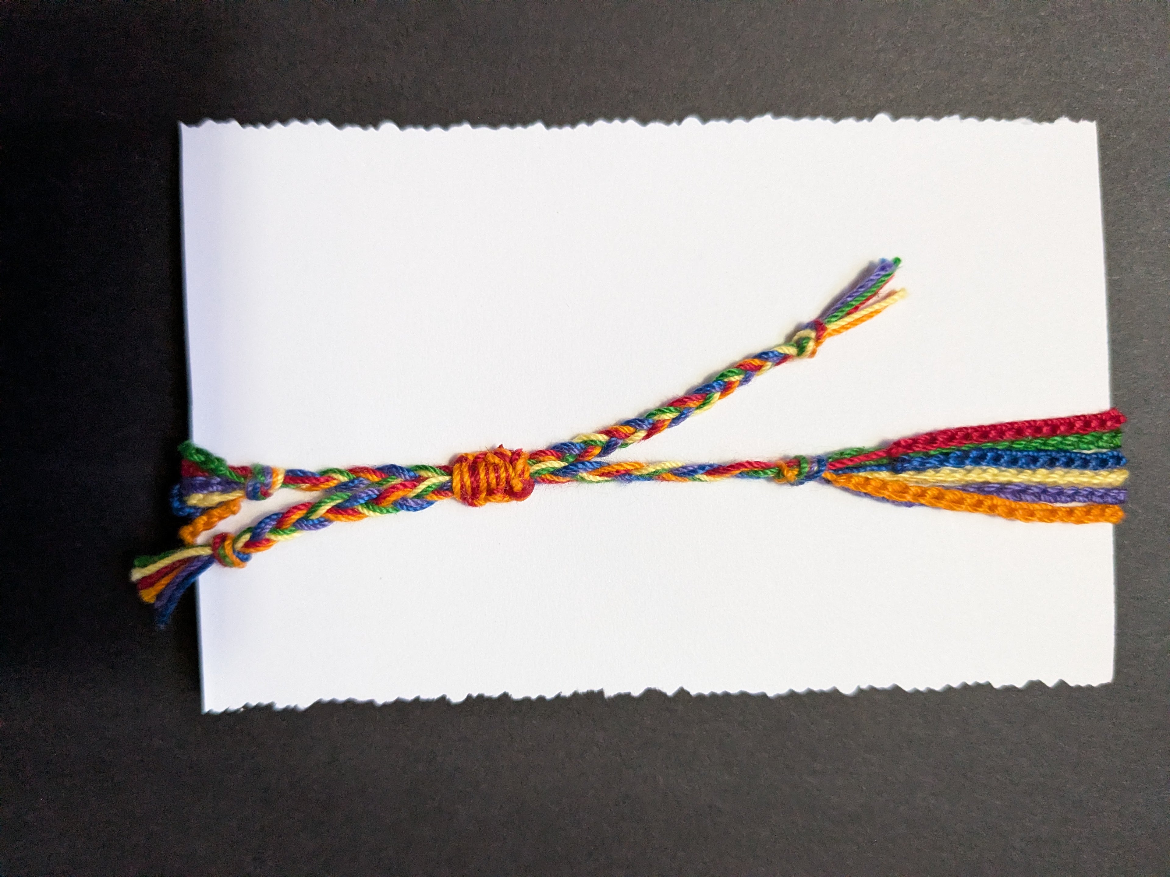 Rainbow Crochet Heart Bracelet