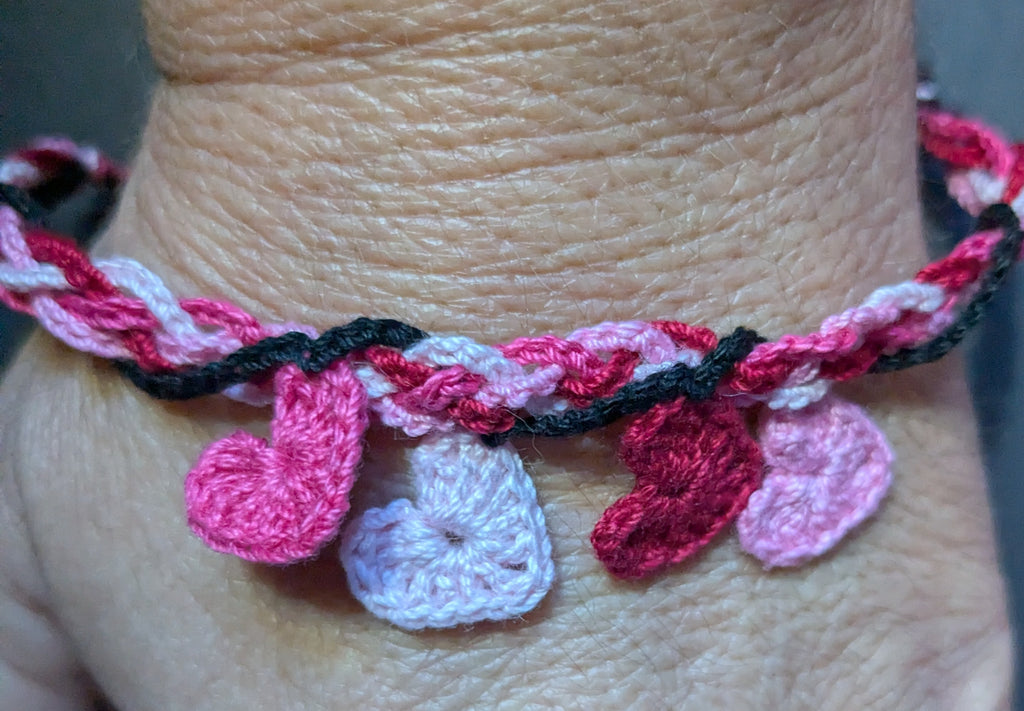 Hearts Bracelet - Crocheted