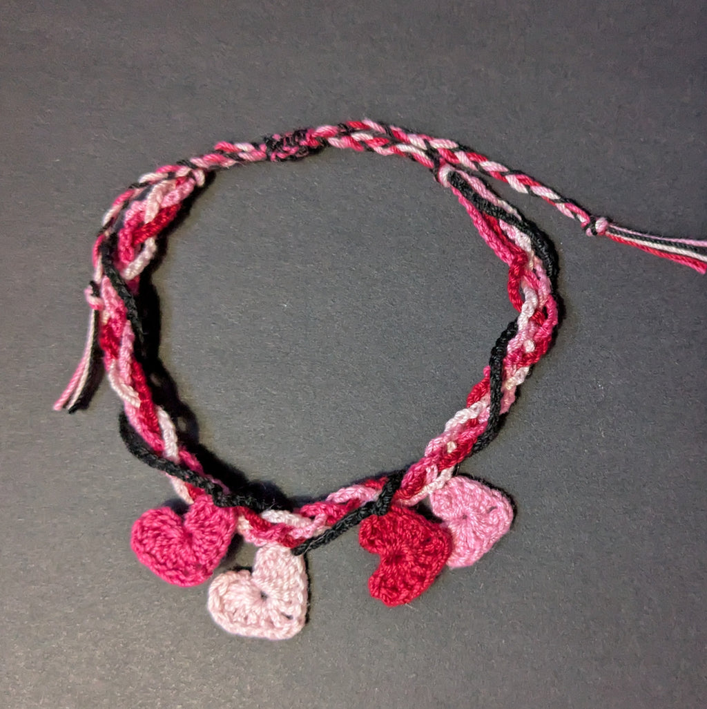 Hearts Bracelet - Crocheted
