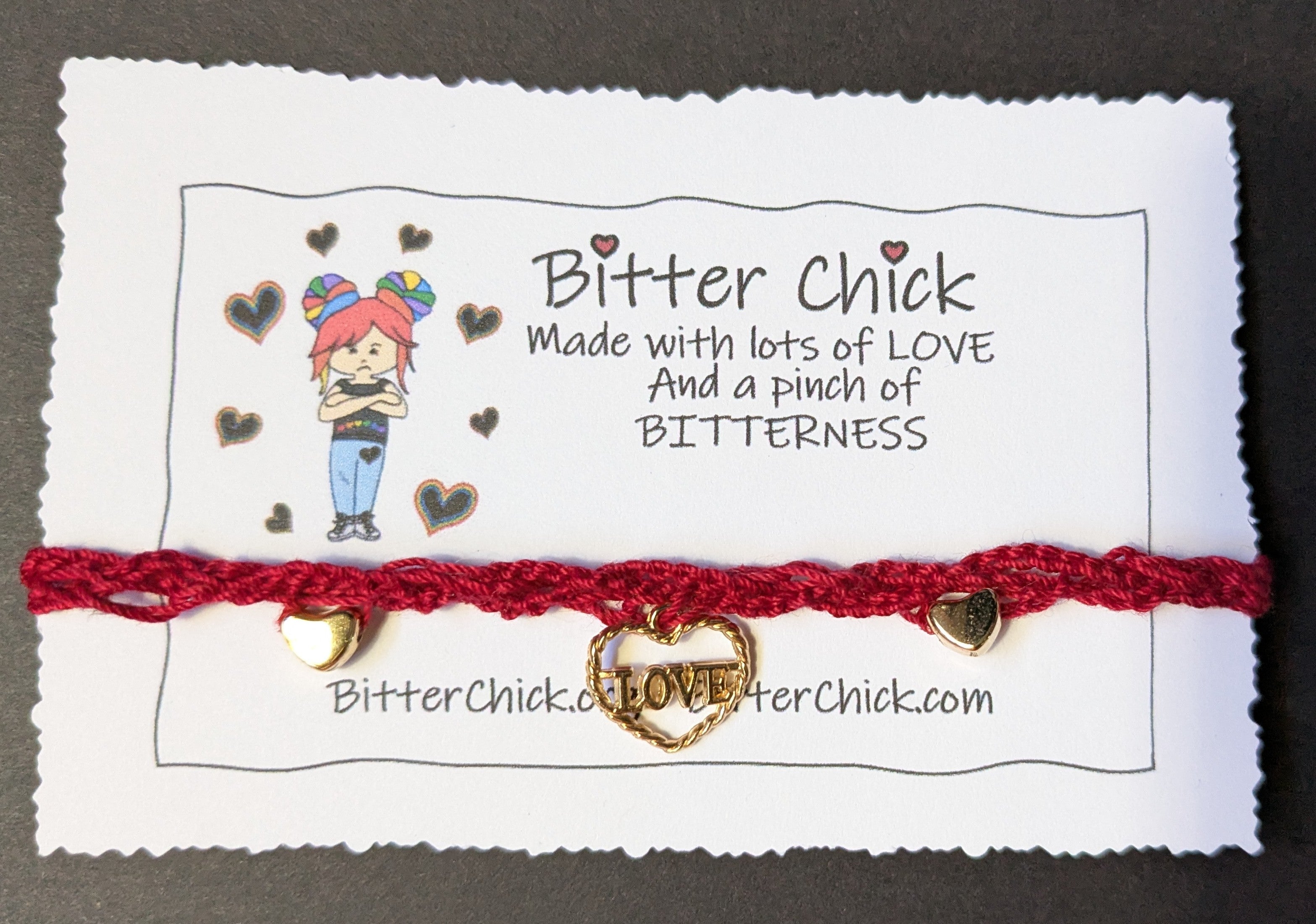 Love Crocheted Bracelet Hearts